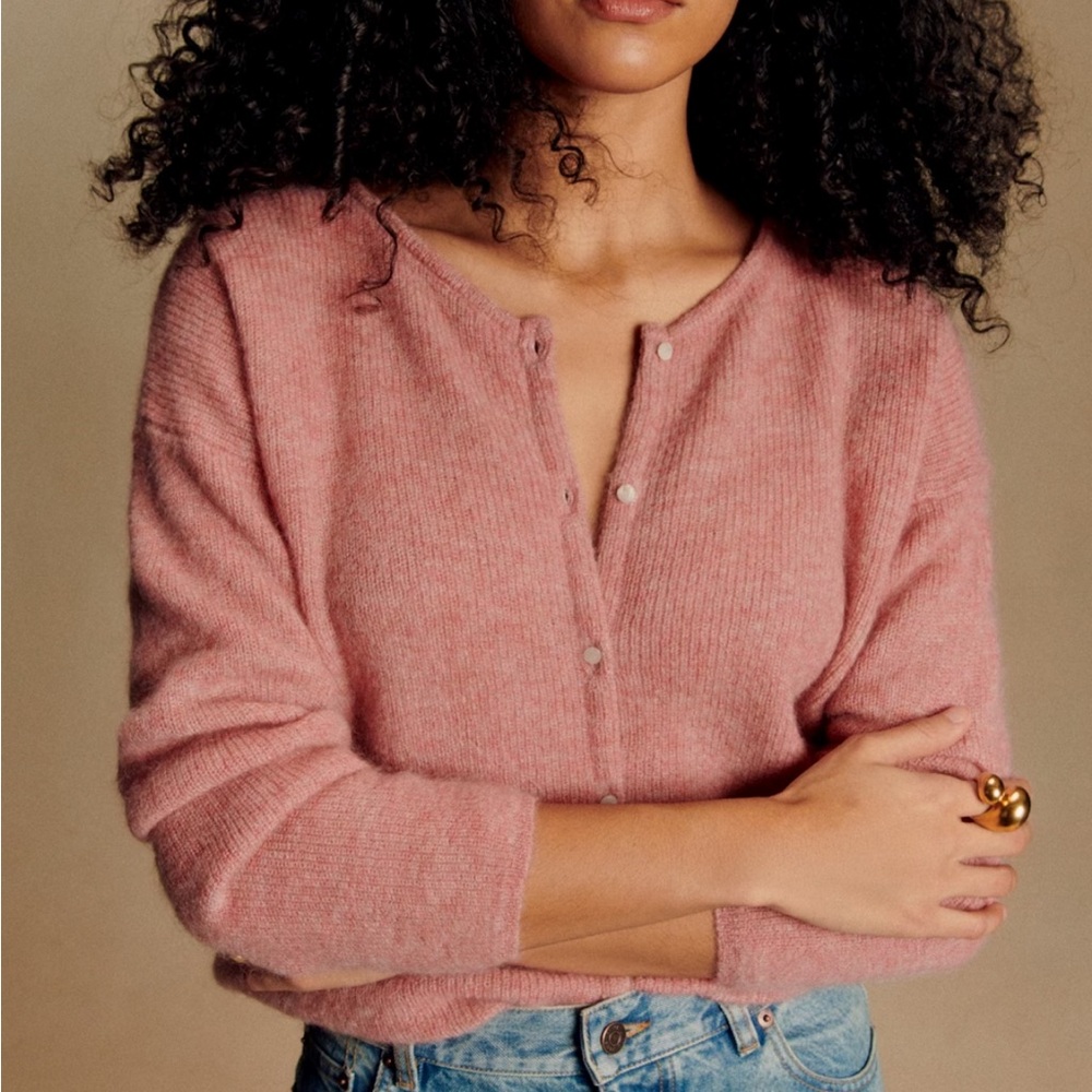 Sezane Gaspard Cardigan, Rosewood, Small